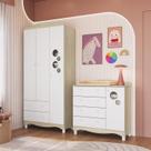Conjunto para Quarto Infantil com Guarda-roupa e Cômoda Trocador Encanto
