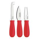 Conjunto para Queijo em Aço Inox e Cabos de Polipropileno Harmoniza Vermelho 3pçs - Tramontina