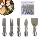 Conjunto Para Queijos e Frios Inox Gourmet 4 Peças Utensílios Garfo Faca Conjunto Para Queijos e Frios Inox Gourmet 4 Peças Utensílios Garfo Faca
