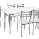 Conjunto para Sala de Jantar 1 Mesa Tampo Formica Retangular Adriana 6 Cadeiras