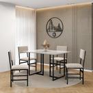 Conjunto para Sala de Jantar 118x80 Tampo Mdf com 4 Cadeiras Belle