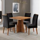 Conjunto para Sala de Jantar com 4 Cadeiras Absolut Yescasa Preto/Mel Conjunto para Sala de Jantar com 4 Cadeiras Absolut Yescasa Preto/Mel