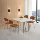 Conjunto para Sala de Jantar com 4 Cadeiras Betina Bege/Champagne/Terracota/Off White