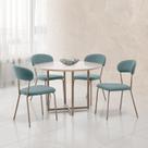 Conjunto para Sala de Jantar com 4 Cadeiras Ditalia Bege/Fendi/Verde Claro/Off White