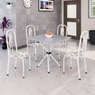 Conjunto para Sala de Jantar com 4 Cadeiras Lívia Arabesco/Branco