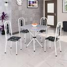 Conjunto para Sala de Jantar com 4 Cadeiras Lívia Preto/Branco