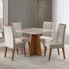 Conjunto para Sala de Jantar com 4 Cadeiras Malva Yescasa Bege/Mel