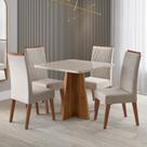 Conjunto para Sala de Jantar com 4 Cadeiras Malva Yescasa