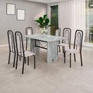 Conjunto para Sala de Jantar com 6 Cadeiras Lara Preto/Bege Conjunto para Sala de Jantar com 6 Cadeiras Lara Preto/Bege