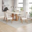 Conjunto para Sala de Jantar com 6 Cadeiras Lins Bege/Nature/Off White Conjunto para Sala de Jantar com 6 Cadeiras Lins Bege/Nature/Off White