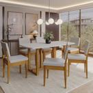 Conjunto para Sala de Jantar Filadélfia Tampo Oval 170cm com 6 Cadeiras Madeira Maciça Miami
