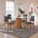 Conjunto para Sala de Jantar Mesa com 4 Cadeiras Jade