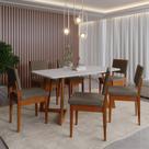 Conjunto para Sala de Jantar Tampo Oval 170cm com 6 Cadeiras Madeira Maciça Miami