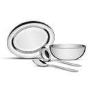 Conjunto Para Servir Bandeja Oval Tigela com Colher e Concha