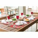 Conjunto para Varanda com Mesa de 140x85cm e 2 Bancos de 120cm sem encosto em Madeira Maciça Stain Jatobá Conjunto para Varanda com Mesa de 140x85cm e 2 Bancos de 120cm sem encosto em Madeira Maciça Stain Jatobá