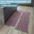 Conjunto Passadeira Para Cozinha 3 Peças Em Algodão Confortável Estilo Rústico com Franjas