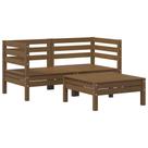 Conjunto Patio Lounge VidaXL de 3 peças de madeira maciça de pinho marrom mel