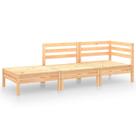 Conjunto Patio Lounge VidaXL de 3 peças em madeira maciça de pinho, estilo retrô Conjunto Patio Lounge VidaXL de 3 peças em madeira maciça de pinho, estilo retrô