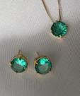 Conjunto pedra redonda esmeralda Conjunto pedra redonda esmeralda