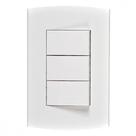 Conjunto Peesa Alfa 1507A 3 interruptores Simples Branco Conjunto Peesa Alfa 1507A 3 interruptores Simples Branco