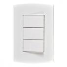 Conjunto Peesa Alfa 1507B 3 interruptores Paralelo Branco