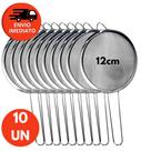 Conjunto Peneira 12cm Aço Inox Utensílio Para Cozinha Polvilhar Peneirar Coador