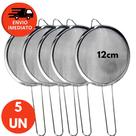 Conjunto Peneira 12cm Aço Inox Utensílio Para Cozinha Polvilhar Peneirar Coador