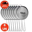 Conjunto Peneira 12cm Aço Inox Utensílio Para Cozinha Polvilhar Peneirar Coador