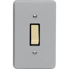 Conjunto Perlex 4X2 Cinza Com Placa(1Simples ) 1381