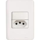 Conjunto Perlex Aros 4X2 Branco Com Placa(1Simples+1Tomada) 7381/11