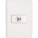 Conjunto Perlex Aros 4X2 Branco Com Placa(1Tomada Rj45) 7364