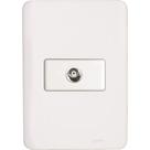 Conjunto Perlex Aros 4X2 Branco Com Placa(1Tomada Tv) 7308