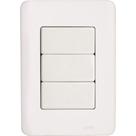 Conjunto Perlex Aros 4X2 Branco Com Placa(3Simples) 7383