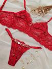 Conjunto Personalizável Eclipse em Renda Vermelho - Tamanhos P/M/G/GG/XG