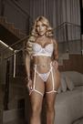 Conjunto Personalizável Fio Borboleta em Tule com Coração Branco - Sutiã e Calcinha