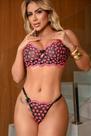 Conjunto Personalizável Fio Borboleta em Tule com Coração Preto e Pink