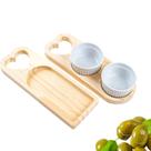 Conjunto Petisqueira Madeira com Ramequim Porta Molho