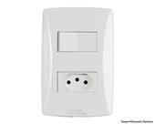 Conjunto petra 1 interruptor simples + tomada 10a - MECTRONIC