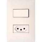 Conjunto Pial Plus+ 4X2 Branco Com Placa(1Paralelo+Tomada 10A) 615078Bc