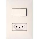 Conjunto Pial Plus+ 4X2 Branco Com Placa(1Paralelo+Tomada 20A) 615085Bc