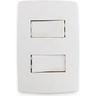 Conjunto Pial Plus 4X2 Branco Com Placa(2Simples) 612100 Conjunto Pial Plus 4X2 Branco Com Placa(2Simples) 612100