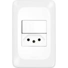 Conjunto Pial Pop 4X2 Branco Com Placa (1Simples+Tomada 20A) Lgx10320 Conjunto Pial Pop 4X2 Branco Com Placa (1Simples+Tomada 20A) Lgx10320