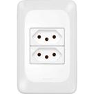 Conjunto Pial Pop Branco Modulo Com Placa 4X2 - 2 Tomadas 2P+T. 10A. Conjunto Pial Pop Branco Modulo Com Placa 4X2 - 2 Tomadas 2P+T. 10A.