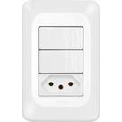 Conjunto Pial Pop Modulo Com Placa 4X2 - 2 Simples+1Tomada 2P+T. - 10A. Conjunto Pial Pop Modulo Com Placa 4X2 - 2 Simples+1Tomada 2P+T. - 10A.