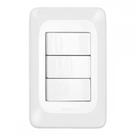 Conjunto Pial Pop Modulo Com Placa 4X2 - 3 Simples 10A. - Lgx111