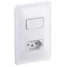 Conjunto Pial Zeffia Branco Modulo Com Placa 1 Paralelo + 1Tomada 2P+T - 680114