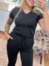 Conjunto Pijama Cirurgico Scrub Ame Preto Poliester