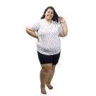 Conjunto Pijama Feminino Plus Size Manga 3.4 Short tipo ciclista Conjunto Pijama Feminino Plus Size Manga 3.4 Short tipo ciclista
