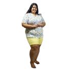 Conjunto Pijama Feminino Plus Size Manga 3.4 Short tipo ciclista