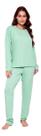 Conjunto Pijama Liz IMI Lingerie Feminino em Suede Canelado Manga Longa para Inverno